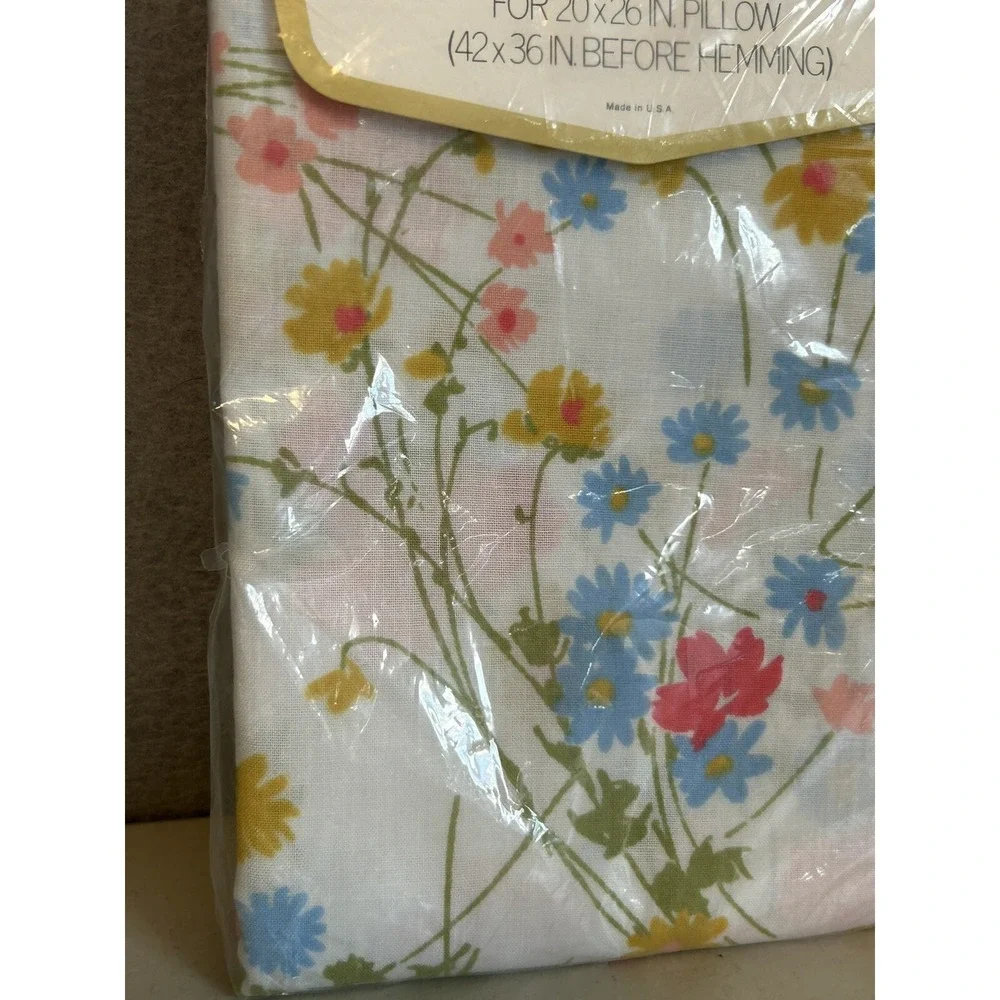 Vtg Springmaid 2 Standard Sz Pillowcases Marvelaire No Iron Granny Core Floral